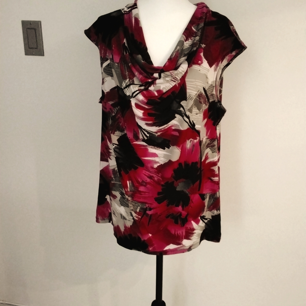 Le Suit Separates--sleeveless cowl neck blouse (pink/gray/black/wine)